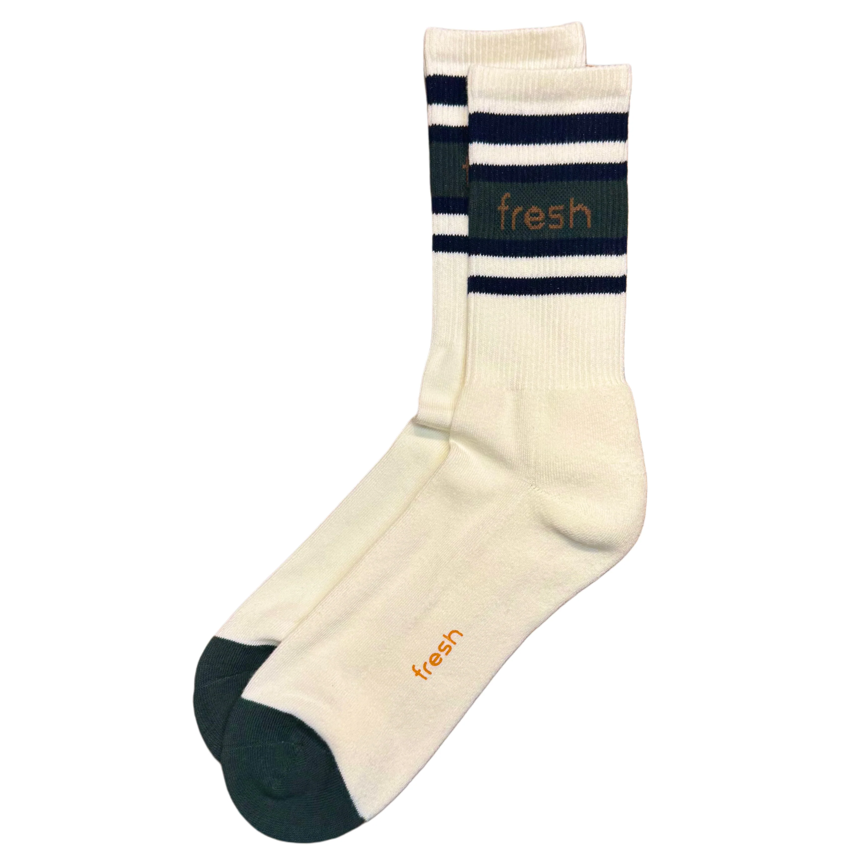 FRESH Cardigan Lovers Cotton Mid-Calf Lenght Socks in White Green