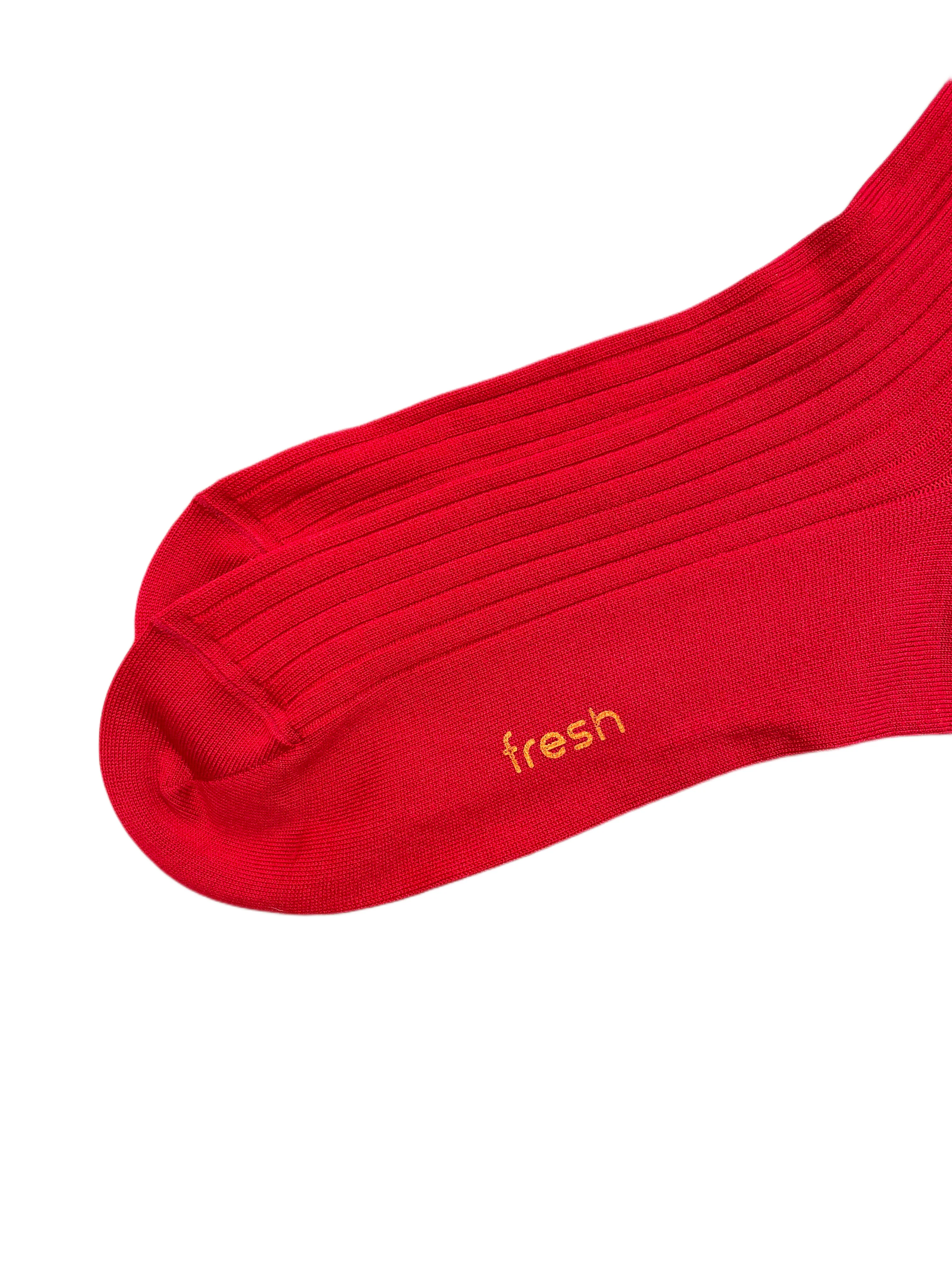 FRESH Cotton Mid-Calf Lenghth Socks In Red